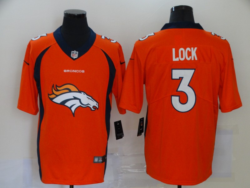 Men Denver Broncos 3 lock orange Nike Vapor Untouchable Limited Player NFL fashion Jerseys 8